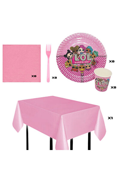 Party Fantasy Lol Bebek Parti 8'li Yemek Seti Lol Bebekleri Temalı Tabak, Bar...