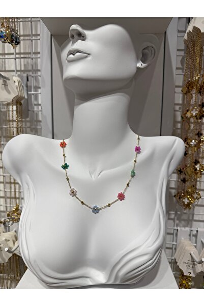 My violet accesorize Rengarenk Çiçek Çelik kolye