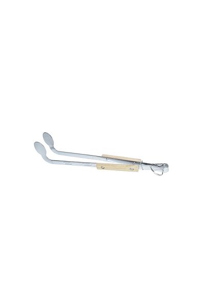 HF Multi-purpose steel tongs with wooden handle, 38 cm