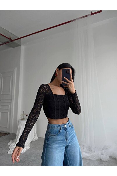 Noa&Noa Biyeli Kare Yaka Bluz