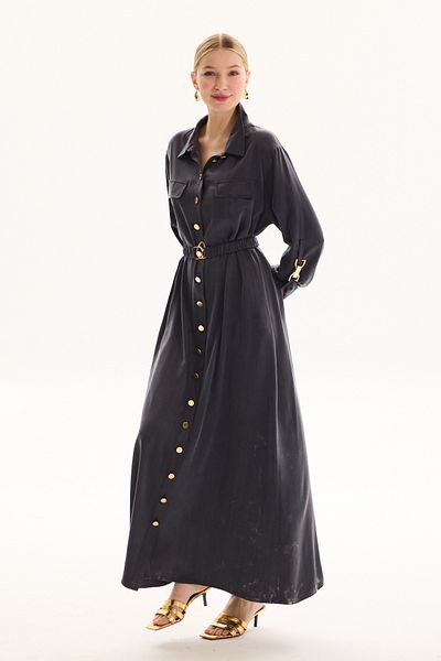 Missemramiss Speciale Seta Dress 4819 Anthracite