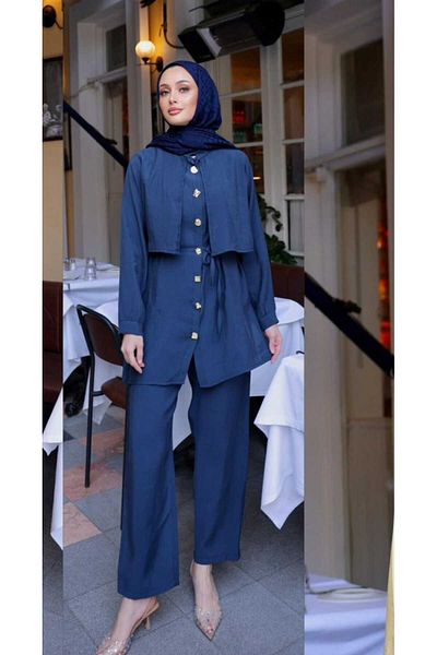 ALMİNA Modal Fabric, Button Detail Suit