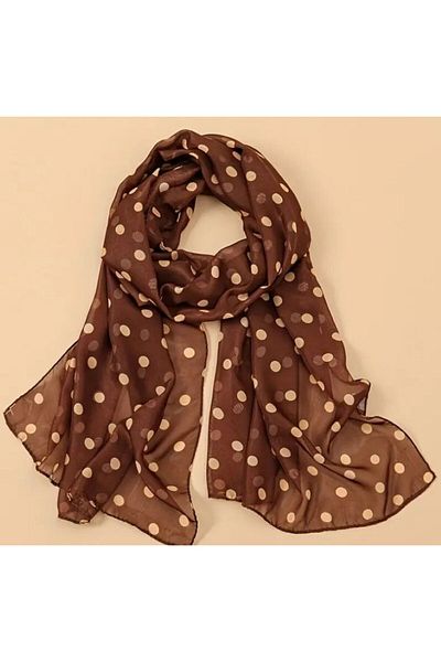 Dgt Luxury Bohemian Stylish, Polka Dot, Sun, Windproof, Double Side Printed, Imported Shawl Scarf 50X150