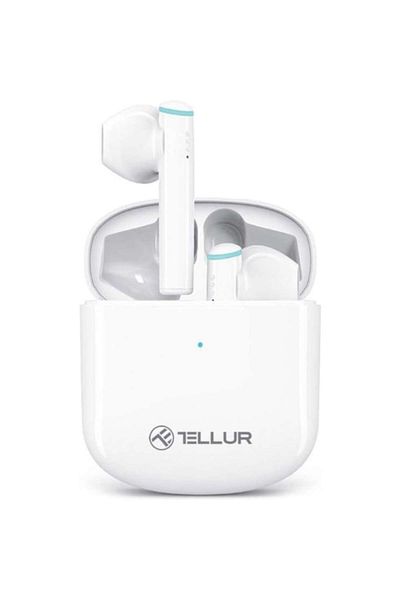 TELLUR Casti Bluetooth Tellur Aura True Wireless, Aplicatie Tellur Audio, alb
