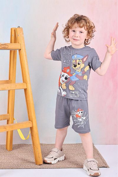 LİLLYPİCCA Crew Neck Printed Boys' T-Shirts and Shorts 2-Piece