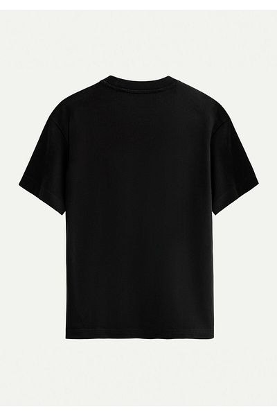 SOFTWAY Unisex Crew Neck 100% Organic Cotton Thick Textured California Printed Oversize T-Shirt - Black