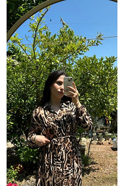 ECESSAMODAM Φόρεμα με μοτίβο ζέβρας βισκόζης Hijab