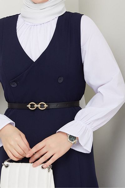 Bestenur Erves Buttoned Gilet 1399 - Navy Blue