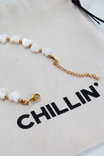 Chillin' Elegant and Stylish - Natural Stone Pearlescent and Gold Detailed Adjustable Bracelet