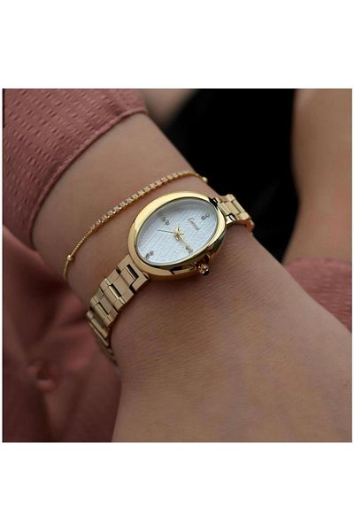 catera Caterra watch for your important occasions in gold color with a white dial