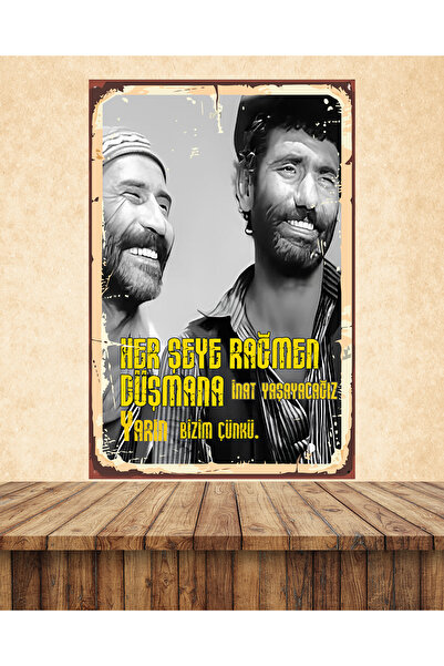 TAKIFİX Yılmaz Güney Tuncel Kurtiz Sözler Temalı 20 x 30 CM MDF Duvar Tablosu 06