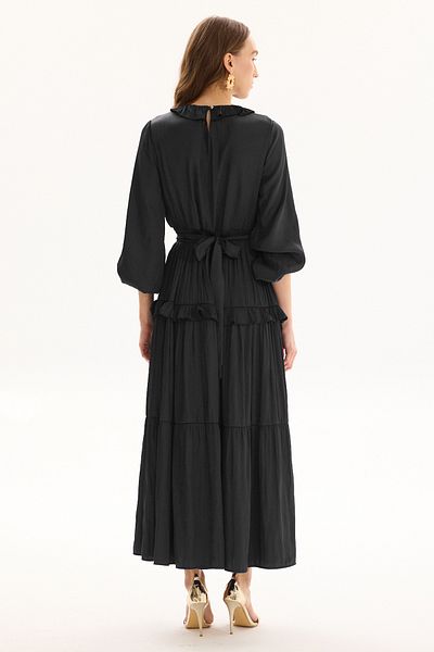 Missemramiss Shiny Rufle Dress 4800 Black