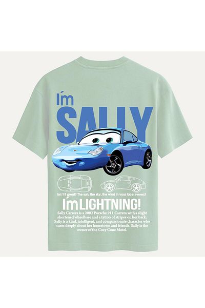 SOFTWAY Unisex Organic Oversize μπλουζάκι με στάμπα Sally - Μπεζ