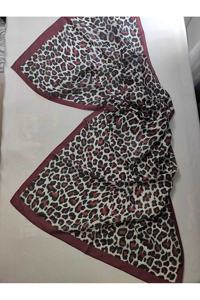 ALTUNTAŞ Women's Cotton Etnic Patterned Leopard Motif Shawl