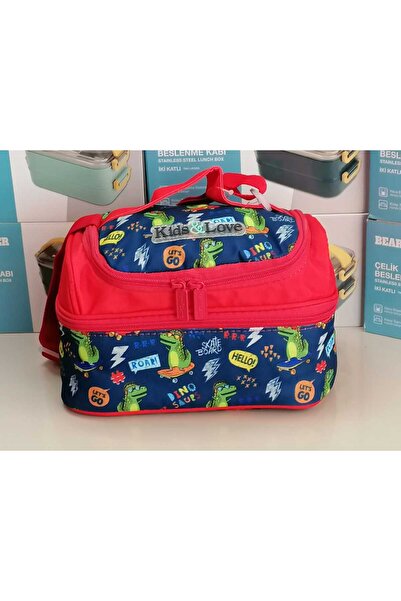 KAUKKO KidsLove Beslenme Çantası THERMO 2 KATLI TİMSAH
