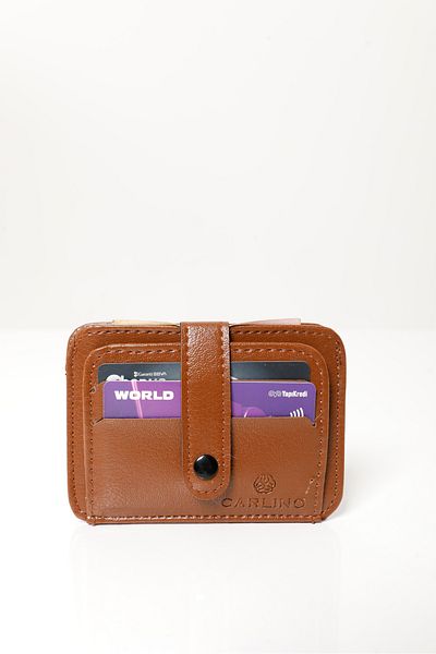 Fjellor Men's Tan Vegan Leather Sports Card Holder
