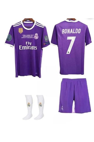 MONTENERO R.Madrid 2017 Cardiff Champions League Cristiano Ronaldo Kids Jersey Set of 3