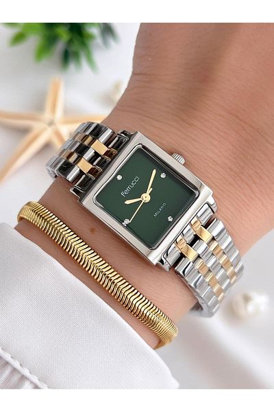 Ferrucci Women's Wristwatch+Bracelet Special Series Steel Cord Blackening Color Does Not Throw Vs.Blkt.0306