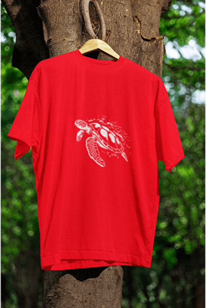 MG Turtle Printed Unisex Crew Neck Cotton Oversize Short Sleeve T-Shirt