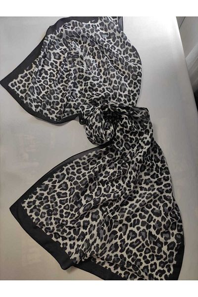 ALTUNTAŞ Women's Cotton Etnic Patterned Leopard Motif Shawl