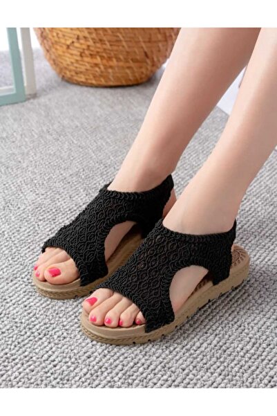 green norths Жіночі мереживні літні сандалі з еластичною задньою частиною