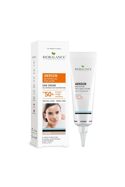 probio balance AKNSUN Mattifying Cream with SPF 50+, for Acne-Prone and Oily Skin, Bio Balance, MEDIUM, 40 ml