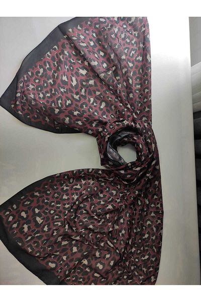 ALTUNTAŞ Women's Cotton Etnic Patterned Leopard Motif Shawl