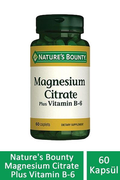 Seddar Collection Nature's Bounty Magnesium Citrate Plus Vitamin B-6 60 Tablets