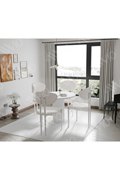 AVVİO NOA Serisi Bohem Ayak 4'lü Lotus Sandalye 90x90 Masa Sandalye Takımı