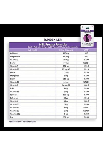 Seddar Collection Nbl Pregna Formula 30 Tablets 2 Pieces