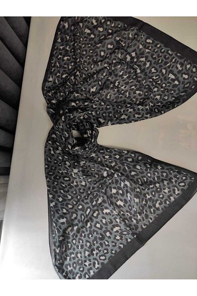 ALTUNTAŞ Women's Cotton Etnic Patterned Leopard Motif Shawl