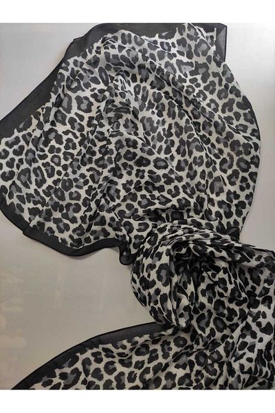 ALTUNTAŞ Women's Cotton Etnic Patterned Leopard Motif Shawl
