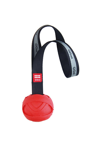 Gigwi كرة تدريب مطاطية للكلاب مع حامل TR-أحمر/أسود-17 سم