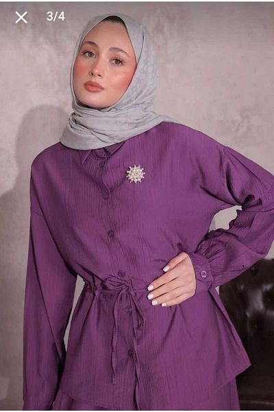 ALMİNA Strawberry Fabric Bronchial Detail Skirt Suit