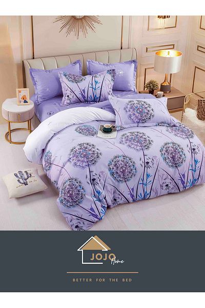 JOJO Elegant Double Bed Linen Set Made of Fine Cotton Composed of 6 Pieces, 230x250cm