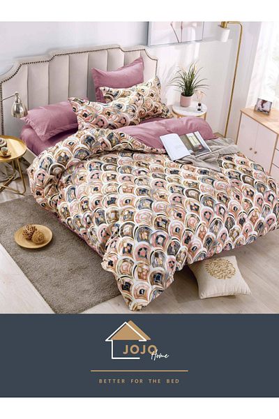 JOJO Elegant Linen Set for Double Bed Made of Fine Cotton, consisting of 6 pieces, 230x250cm