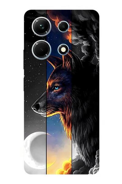 Lopard Covers for Infinix Note 30 Vip Edges Transparent Cover 30 Wolves Wallpaper Black