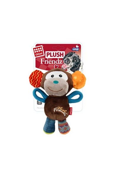 Gigwi Plush Friendz Monkey Plush Dog Toy with Sound 16X8X8 cm