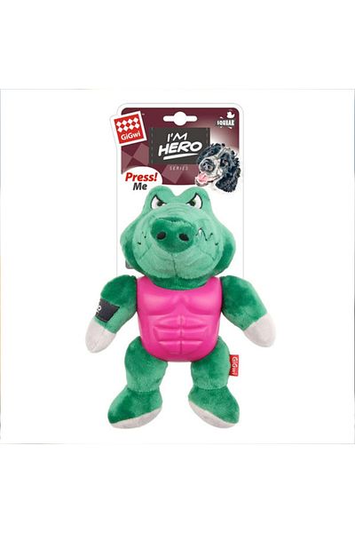 Gigwi Sound Superhero Crocodile Plush Dog Toy 20 cm
