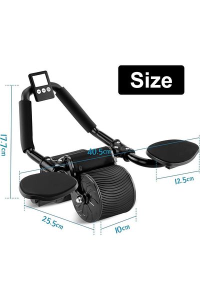 Fitness Max Double Circle Spinning Wheel Home Training Core Exercise Equipment Abdominal Muscle Exercise Black
