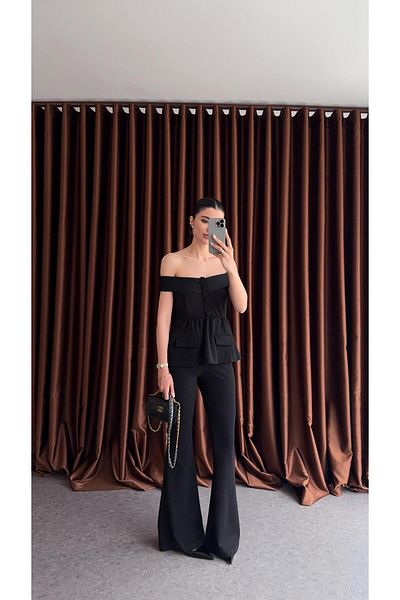 HAZELANNA Design Black Jumpsuit
