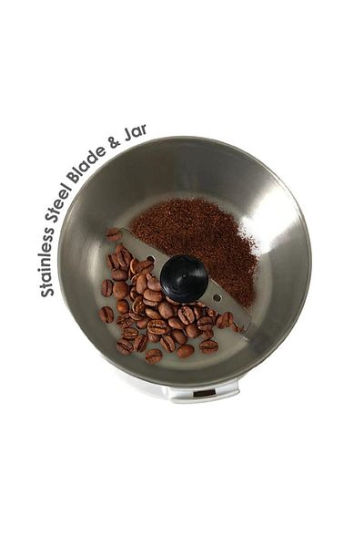 Generic مطحنة قهوة كهربائية من الفولاذ المقاوم للصدأ سعة 50 جرام وقوة 200 وات للفاصوليا والتوابل والمكسرات والبذور صغيرة الحجم وسريعة