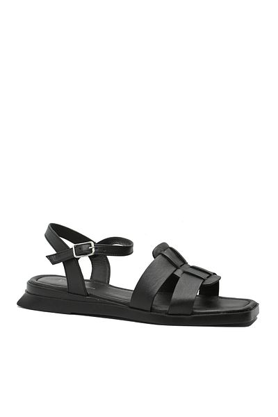 Dogati Sandale casual damă Dogati joase, negre, din piele naturală MIR 80