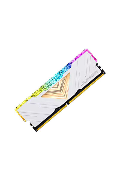 JUHOR 2X8 16GB DDR4 3200Mhz CL 18 RGB Beyaz Soğutuculu Ram. Kristal Kesim RGB XMP Bilgisayar Ram
