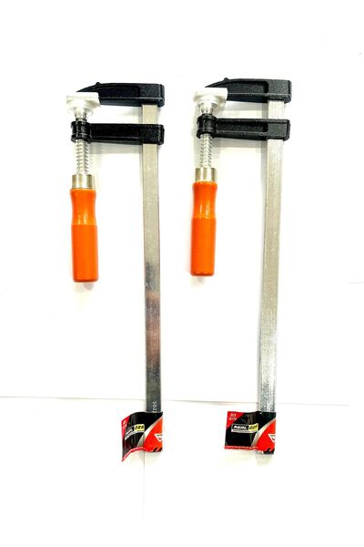 Worldtec 2 Adet Ahşap Saplı F Tipi Mobilyacı Marangoz Işkencesi 50x250 mm
