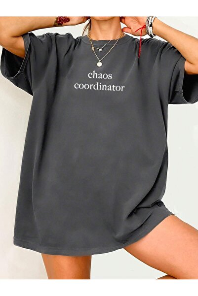 EYAX MODA تي شيرت نسائي مطبوع بياقة دائرية وقصة مريحة