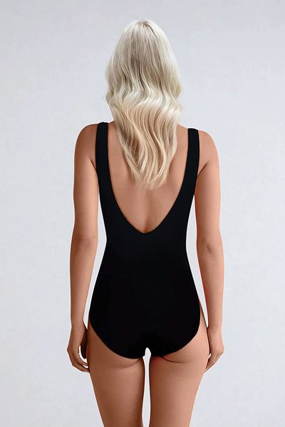 Kom Verde Solid Color Thick Strap Recovery Swimsuit Without Balens Removable Cap