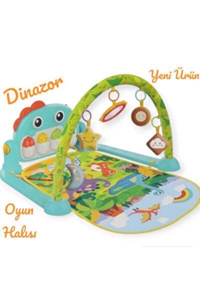 BABYCİM Babycim 0643 Piyanolu Dinazor Oyun Halısı Aktivite Oyun