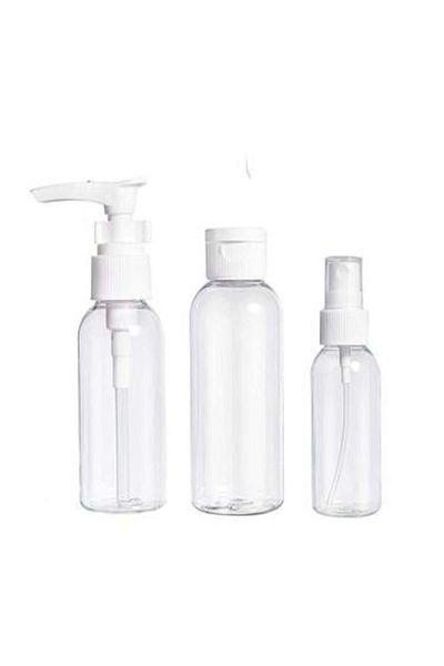 Salon System Transparent Plastic Container Set, 3 Pieces