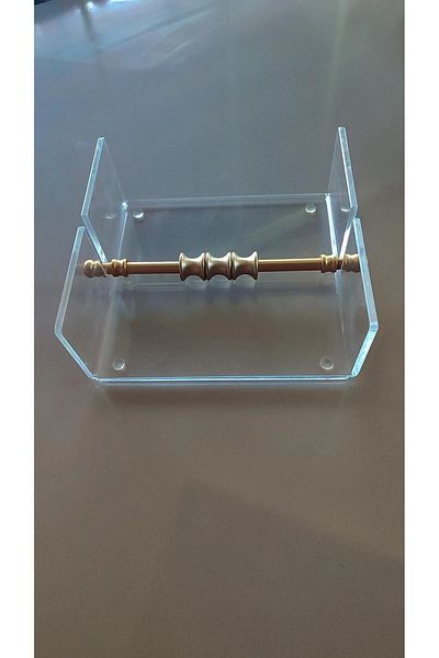 innossa pleksi dekorasyon Transparent Plexi Serving Napkin Holder with Matgold Brass Plated Accessories